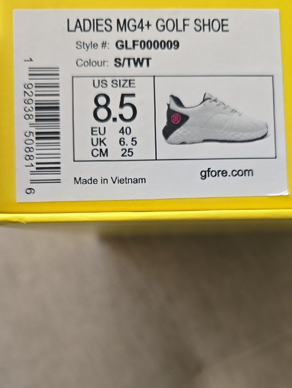 G/FORE GFORE MG4+ Solid Golf Shoe Sneaker Women's Size 8.5 Snow Twilight NEW - Picture 10 of 10